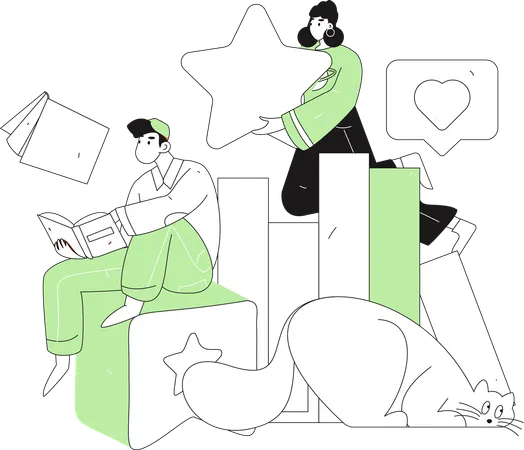 Student reading book for good grade  Illustration