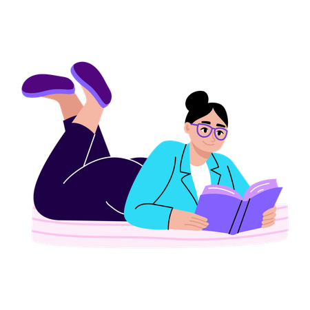 Student reading book  Illustration