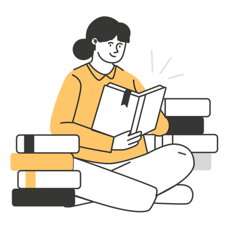 学生の読書  イラスト
