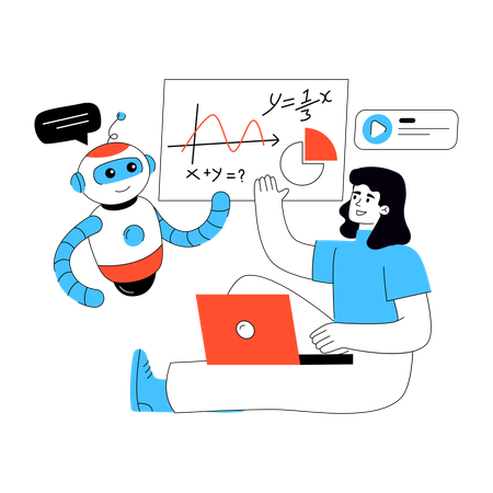 Student receives Robotic Education  Illustration