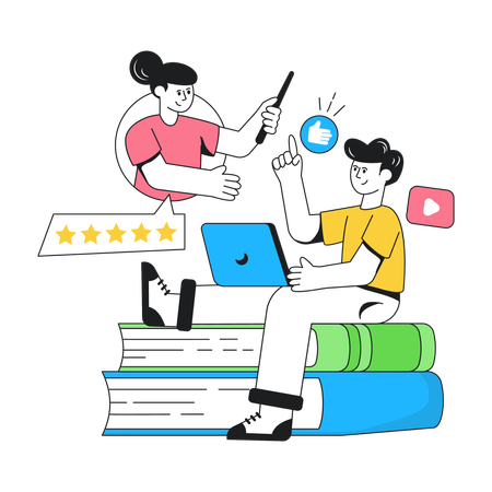 Student Review  イラスト