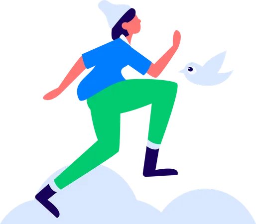 Student running fast for school  Illustration