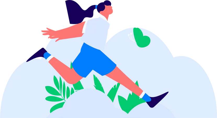 Student running for school  Illustration