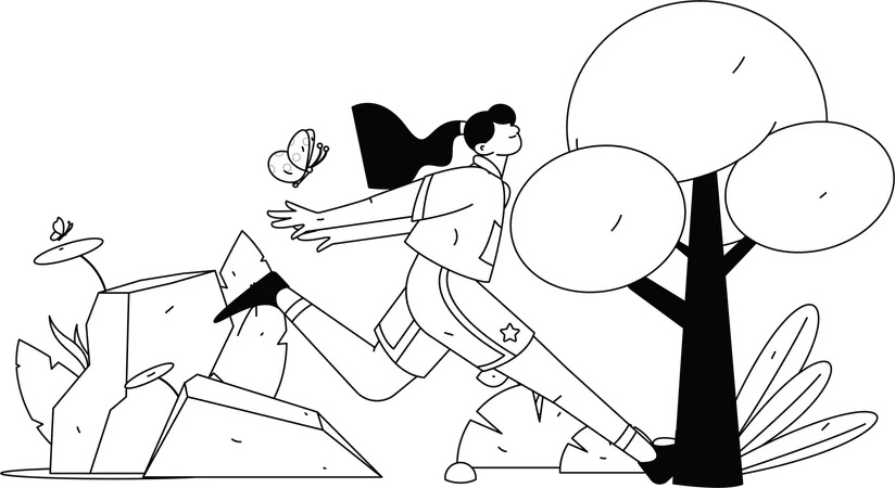 Student running for school  Illustration