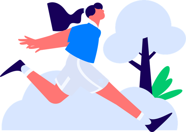 Student runs late for school  Illustration