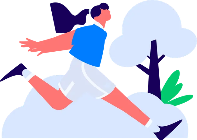 Student runs late for school  Illustration