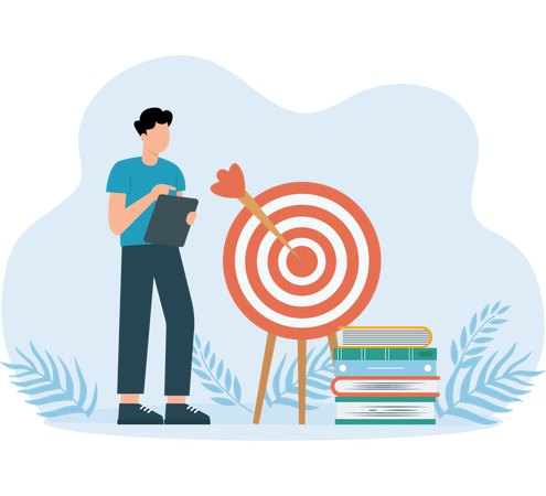 Student sets up Education target  Illustration