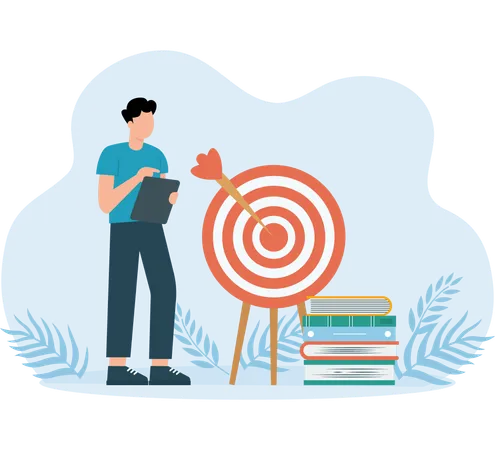 Student sets up Education target  Illustration