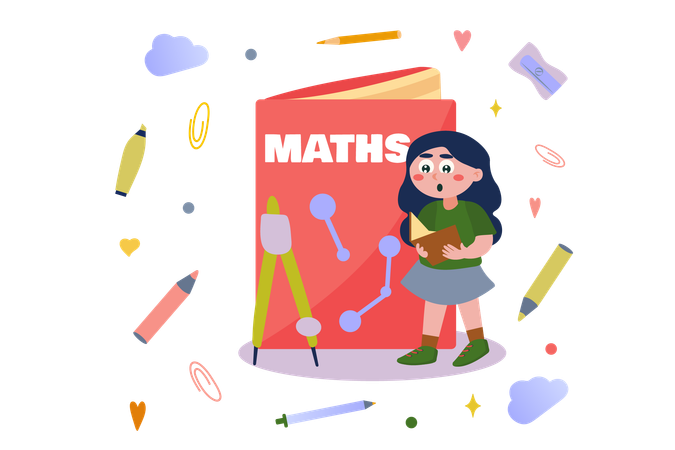 Student studiert Mathematik  Illustration