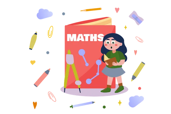 Student studiert Mathematik  Illustration