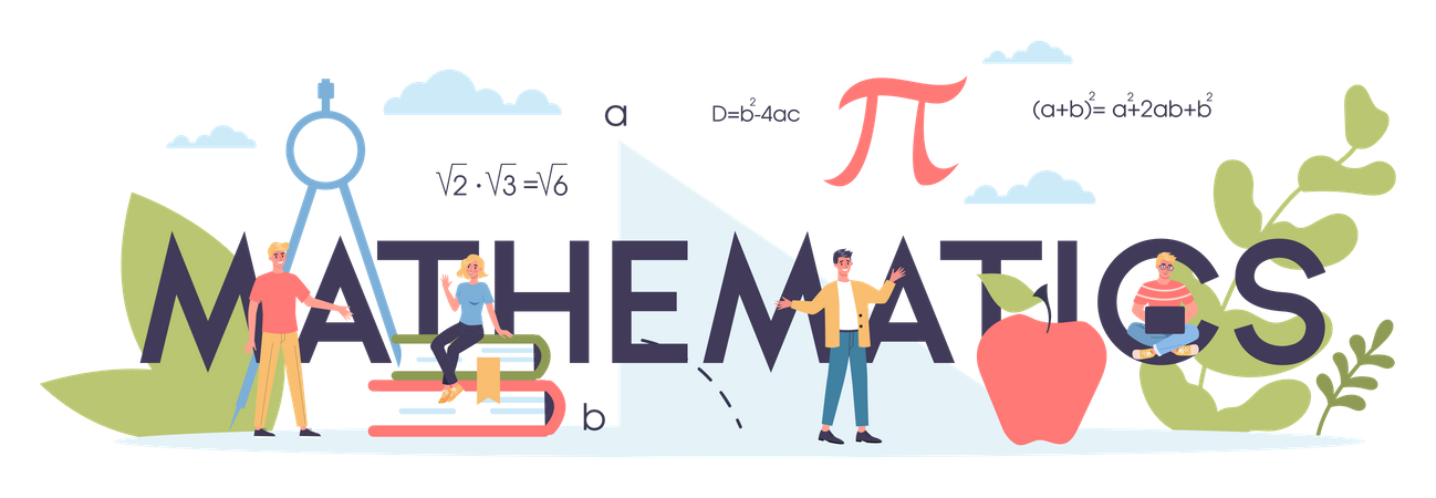 Student studying mathematics  Illustration