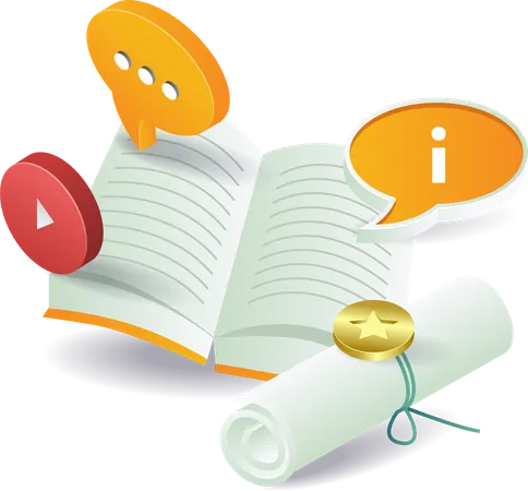 Student symbol with open book  Illustration