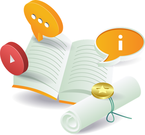 Student symbol with open book  Illustration