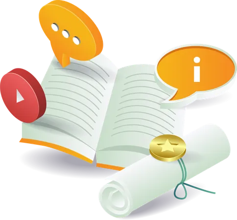 Student symbol with open book  Illustration