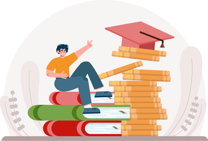 Student takes education loan  Ilustración