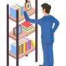 illustration for student taking book