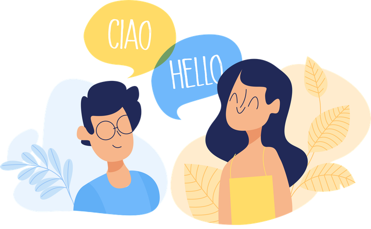 Student Talking in Different Language  Illustration