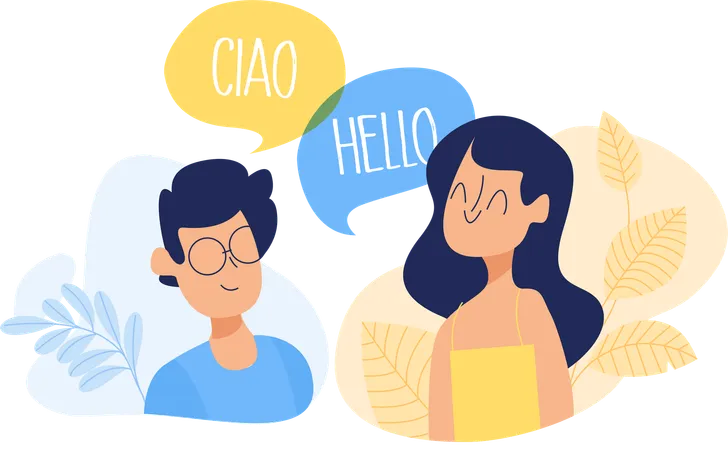 Student Talking in Different Language  Illustration