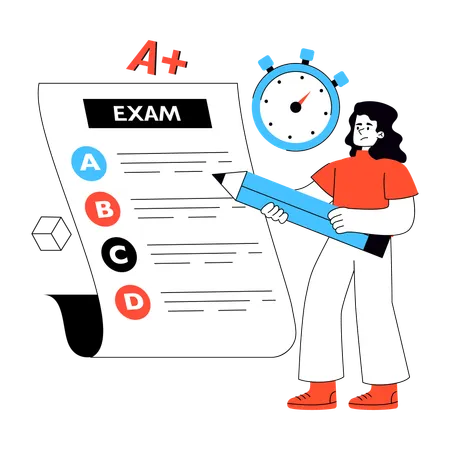 Student views Exam Result  Illustration