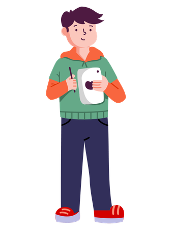 Student waiting outside class  Illustration