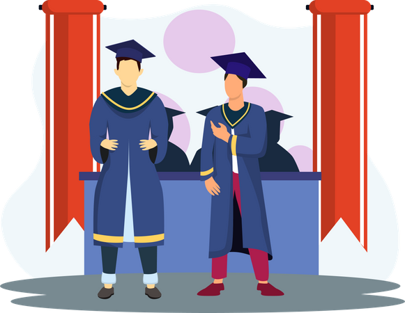 Student wearing graduation hat  일러스트레이션