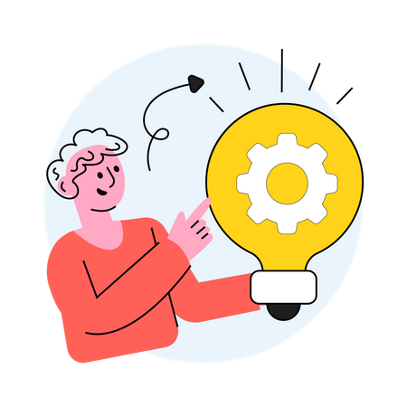 Student who has creative ideas in his mind  Illustration