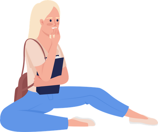 Student with book and backpack  Illustration