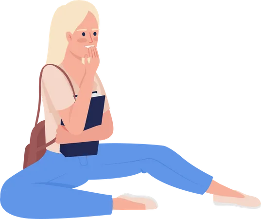 Student with book and backpack  Illustration