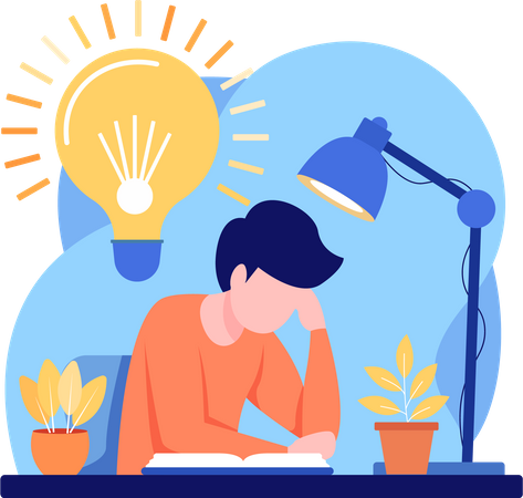 Student with idea  Illustration