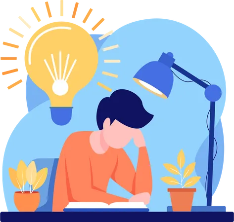 Student with idea  Illustration