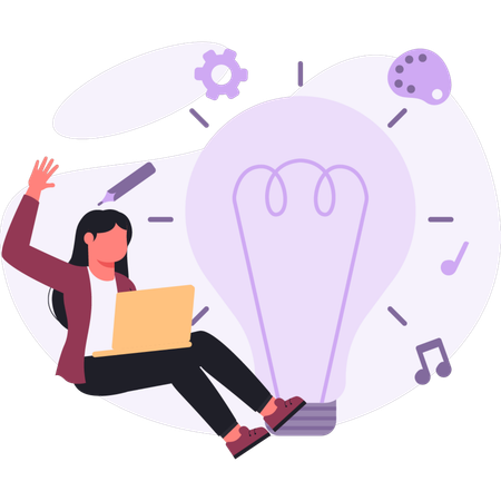 Student working on education ideas  Illustration