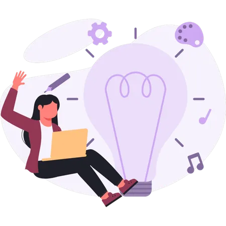 Student working on education ideas  Illustration