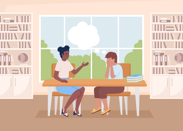 Student worried of bad mark  Illustration