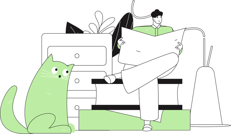 Student writes exam paper  Illustration