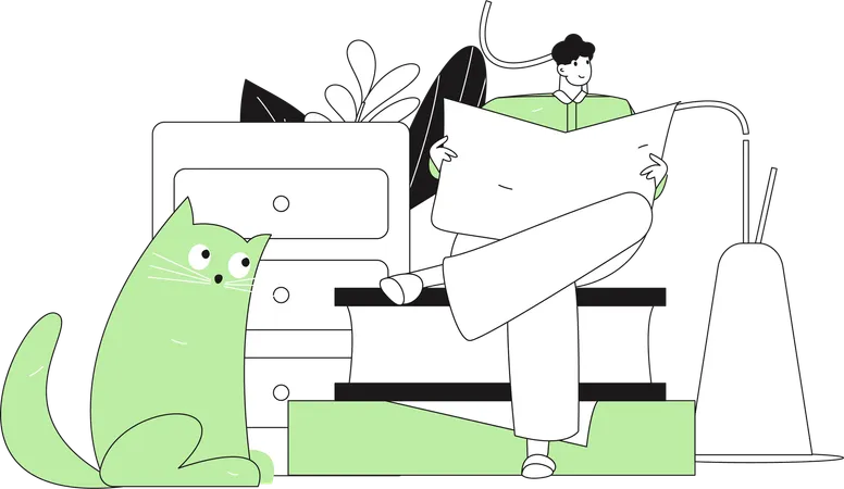 Student writes exam paper  Illustration