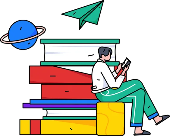 Schüler lesen Online-Bücher  Illustration