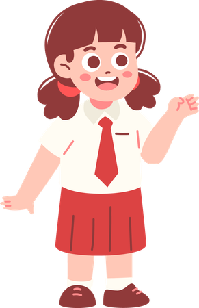 Studentin erklärt etwas  Illustration