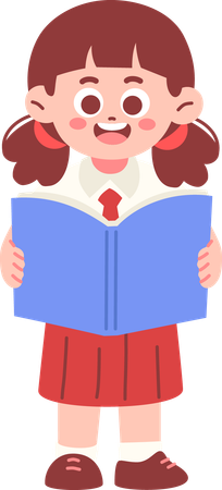 Studentin liest ein Buch  Illustration
