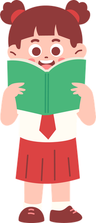 Studentin liest ein Buch  Illustration