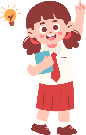 Studentin mit Idee  Illustration