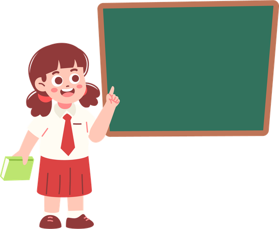 Studentin mit leerer Tafel  Illustration