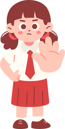Studentin sagt Nein  Illustration