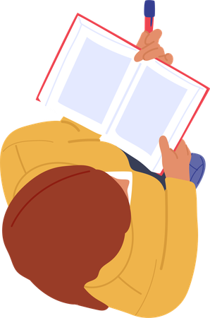 Studentin, die im Notizbuch schreibt  Illustration