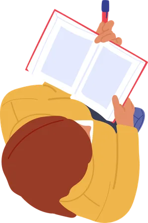 Studentin, die im Notizbuch schreibt  Illustration