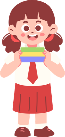 Studentin mit Büchern  Illustration