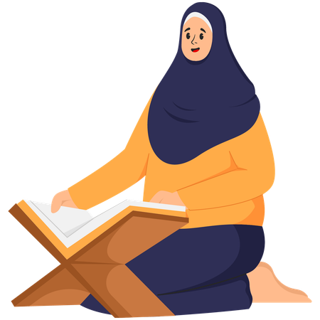 Studentinnen studieren den Koran  Illustration