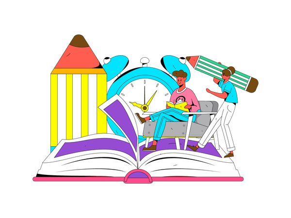 Students are analyzing exam countdown  Illustration
