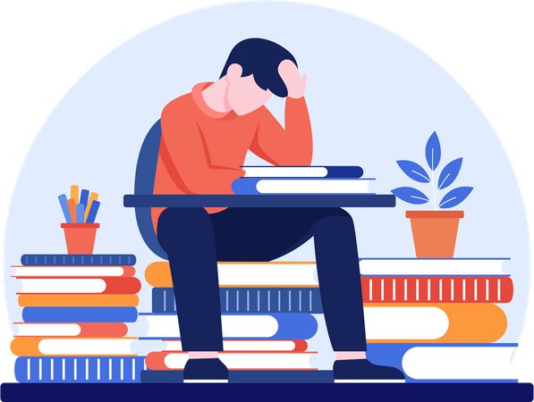 Students are Dizzy of Learning  Illustration