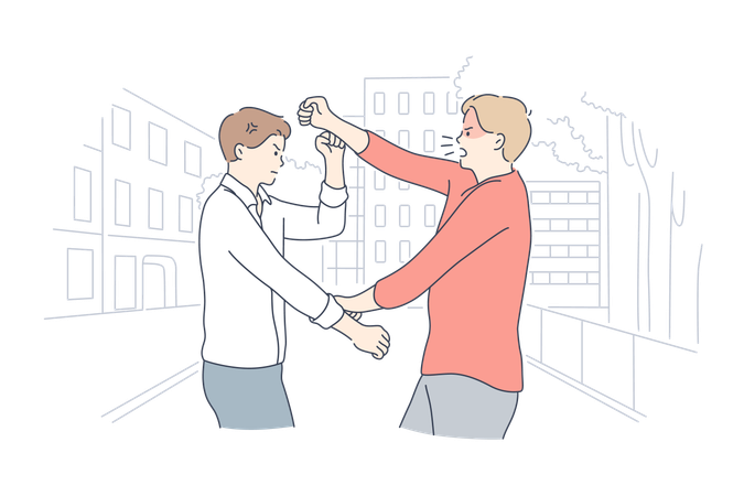 Students are fighting in class  Illustration