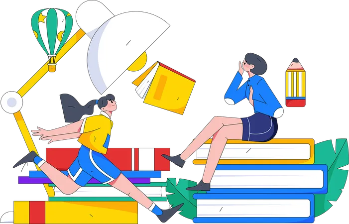Students are preparing for exams  Illustration